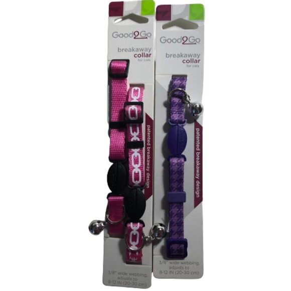 🛒 $9 3 pack of Cat Breakaway Collars Purple and Pink Adjusts to 8"-12" #2324 - Picture 1 of 4